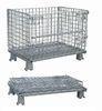 Folding Warehouse Storage Equipment 5mm Wire Storage Cage Trolly