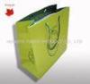 Silk Screen Foldable Green Paper Bag , Candy / Fruit Gift Bag