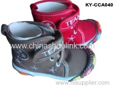 Mid cut children Canvas shoes with injection sole (KY-CCA 040)