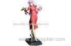 20cm Hand Painted PVC Anime Figures , Red Cheongsam PVC Anime Girl Figure Dolls