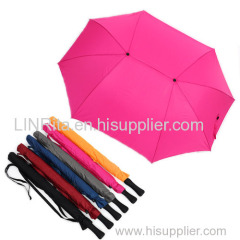 Large Creative Windproof Pongee Folding Tandem Umbrella