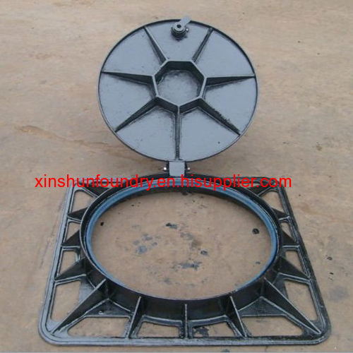 EN124 D400 cast iron manhole cover 850*850mm