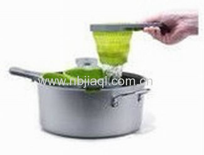 silicone Portion Control Pasta Baskets/Food grade Silicone noodle pasta basket with plastic handle