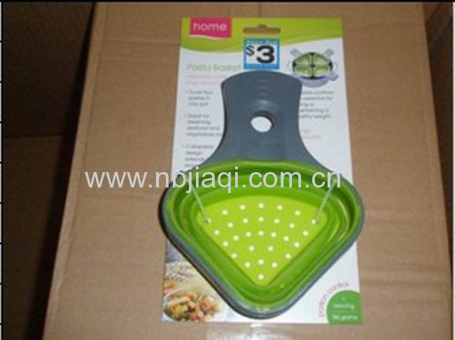 silicone Portion Control Pasta Baskets/Food grade Silicone noodle pasta basket with plastic handle