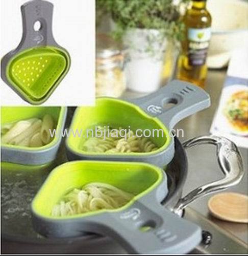 silicone Portion Control Pasta Baskets/Food grade Silicone noodle pasta basket with plastic handle