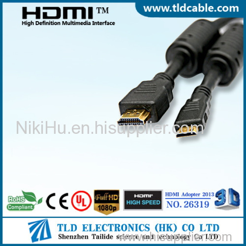 Mini HDMI to HDMI Cable Support STB 1.8M
