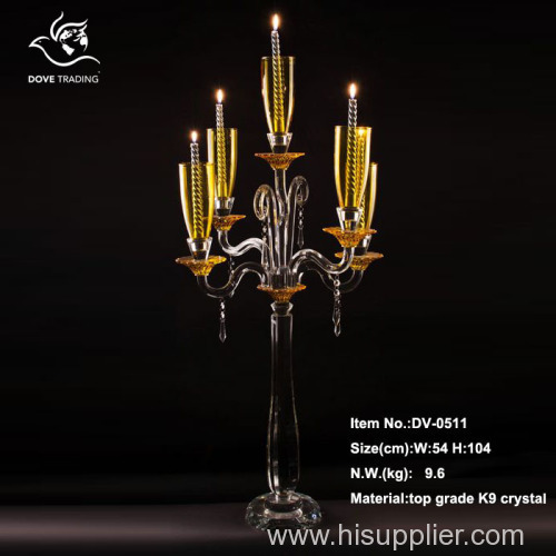 new design table crystal candlestand for home decoration for wedding DV-0511