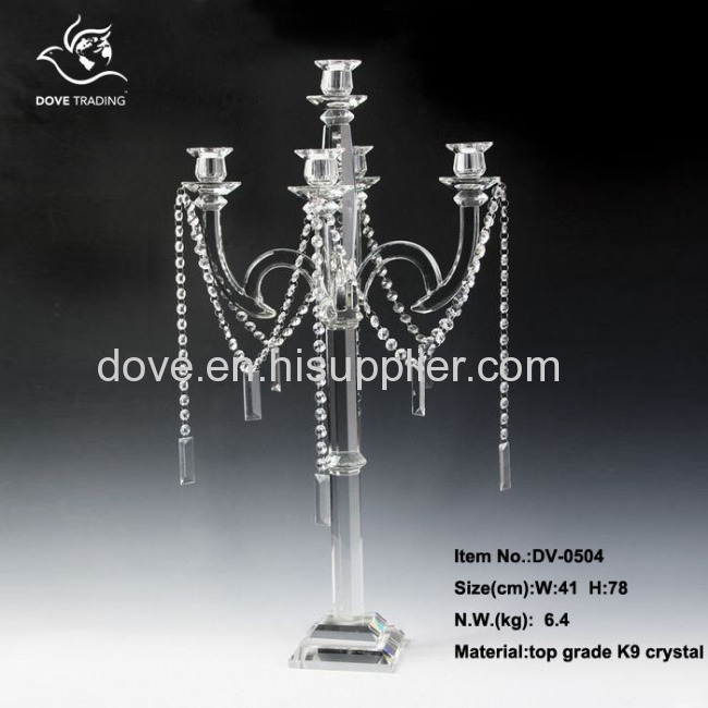 new design table crystal candle holder for home decoration DV-504