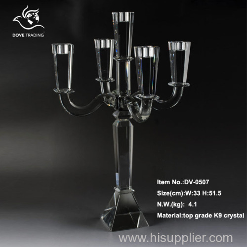 new design table crystal candle holder for home decoration DV-0507