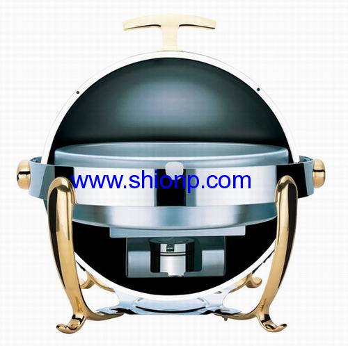 Round chafing dish wth chrome leg