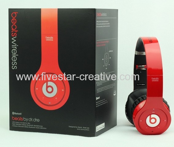 2013 New Design Beats Version Beats Wireless Bluetooth Headphones Red