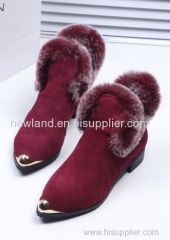 genuine cow split ankle boots for women