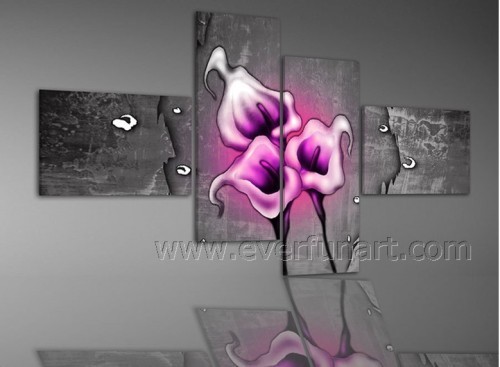 100%Handmade Home Decoration Floral Art Canvas Painting (FL4-142)