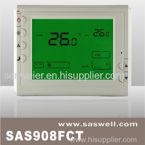 large LCD Fan coil room thermostat with remote controller