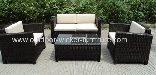 Patio rattan furniture knockdown sofa set