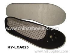 Narrow shape canvas shoe with printing lining
