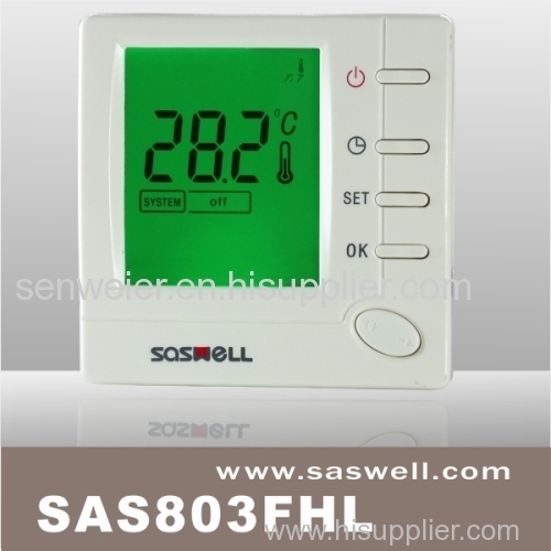 radiant heating room thermostat for water system