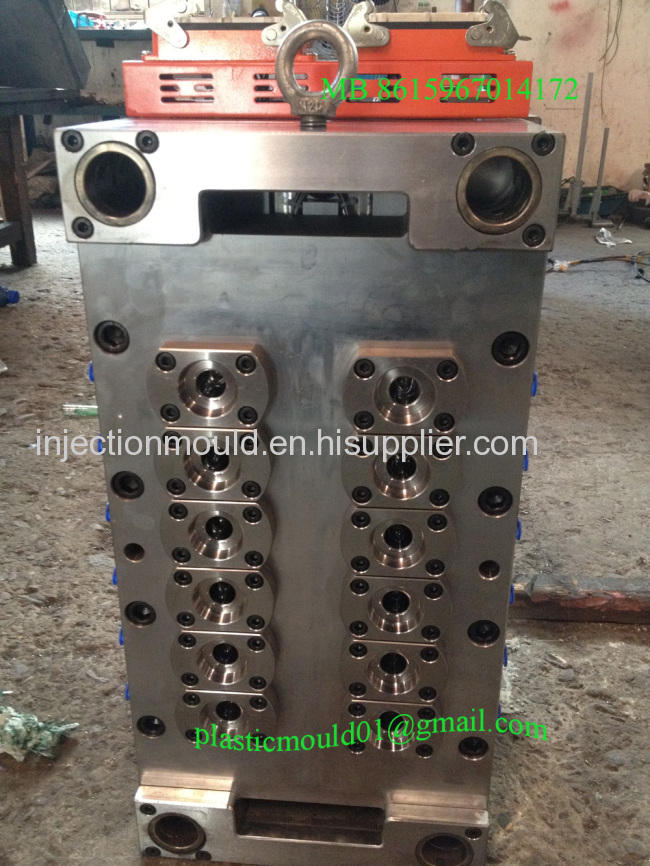 12 cavity PET preform mould hot runner valve gate 