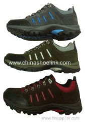 Men cow suede leather hiking shoes