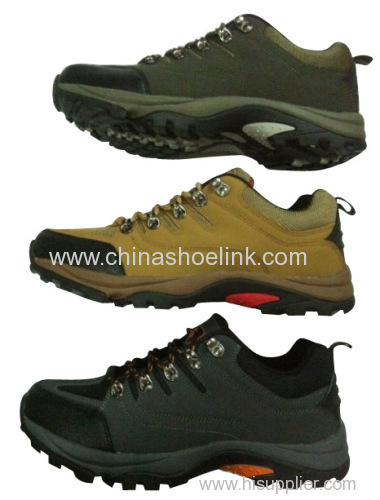 Men cow suede leather hiking shoes