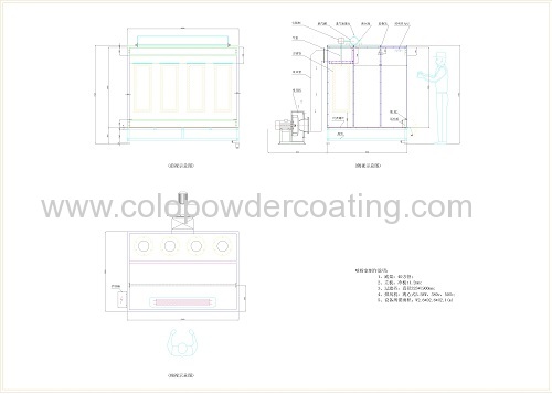 colo brand new plastic powder coating booth
