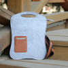 Felt bag Urban felt shoulder bag with iPad mini - kindle pocket. Grey / Grey felt bags for promotion gift