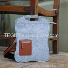 Felt bag Urban felt shoulder bag with iPad mini - kindle pocket. Grey / Grey felt bags for promotion gift