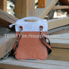 Felt bag Urban felt shoulder bag with iPad mini - kindle pocket. Grey / Grey felt bags for promotion gift