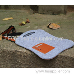 Felt bag Urban felt shoulder bag with iPad mini - kindle pocket. Grey / Grey felt bags for promotion gift