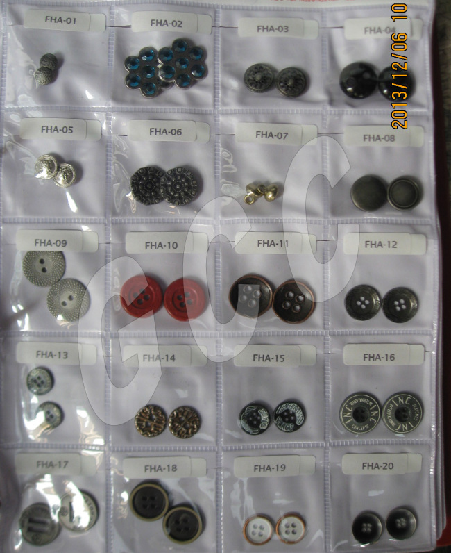 Alloy metal button