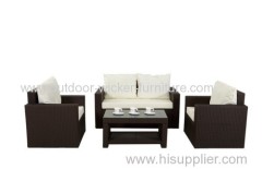 Patio knockdown rattan sofa set