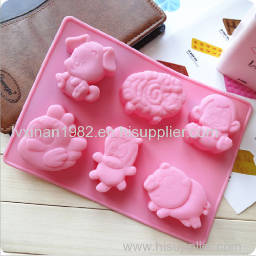 Chinese zodiac Animal cake mold pudding mold soap mold DIY 40G