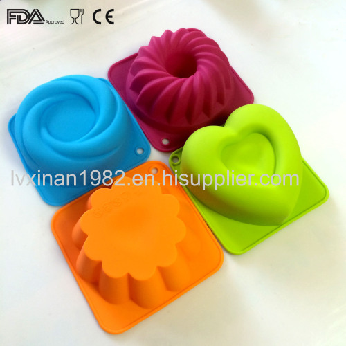 Heart cake mold pudding mould silicone material FDA CE certificate