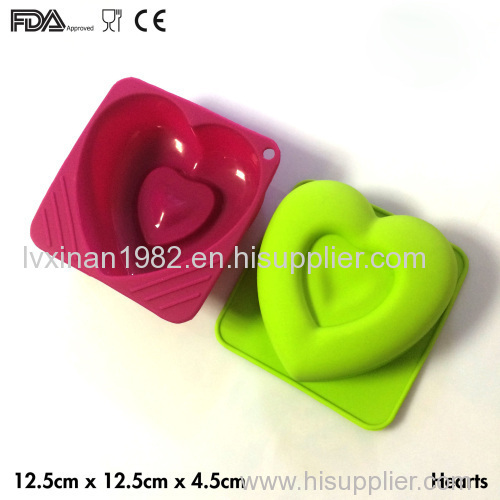 Heart cake mold pudding mould silicone material FDA CE certificate