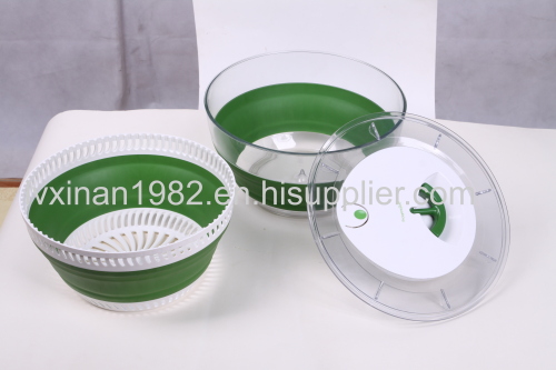 Collapsible salad spinner vegetable spinner