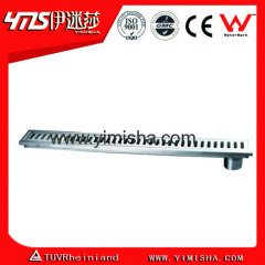 Linear Long Stainless Steel Floor Drain with Rectangular Holes above Cover with outlet diameter 45mm