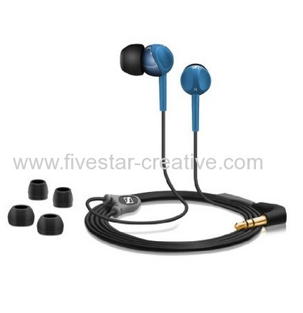 Sennheiser CX215 Noise Isolating Earbud Earphones Blue with Powerful Bass Response