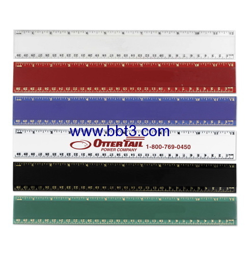 30cm promotional plastic ruler with big logo position