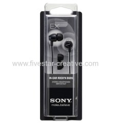 Sony MDR-EX10LP Black Ex Earbuds In-Ear Headphones for MP3