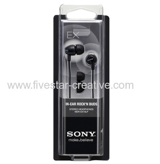 Sony MDR-EX10LP Black Ex Earbuds In-Ear Headphones for MP3