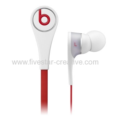 red and white beats earbuds