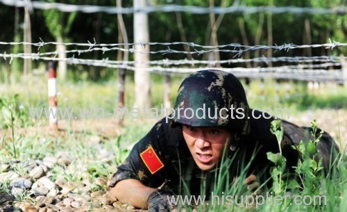 barbed wire military fence