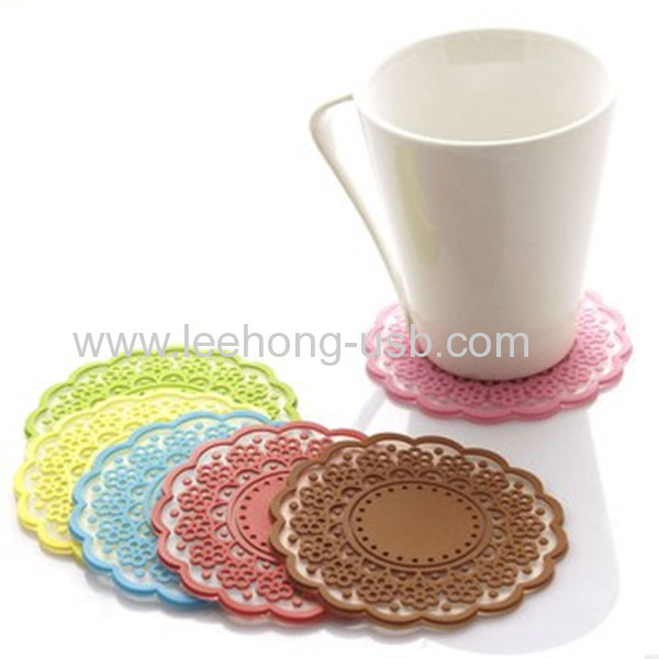 durable anti slip silicone cup coaster