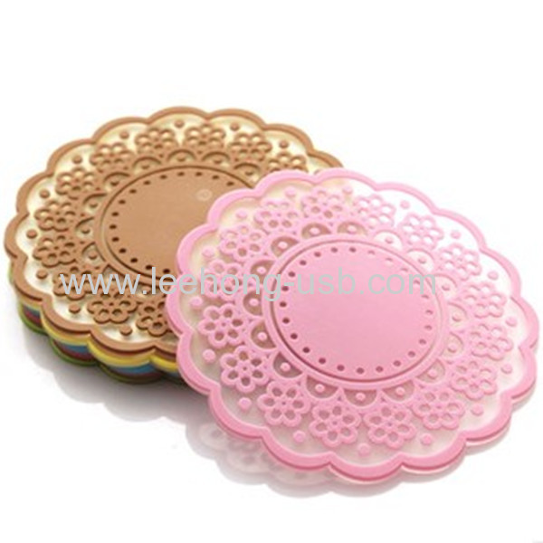 durable anti slip silicone cup coaster