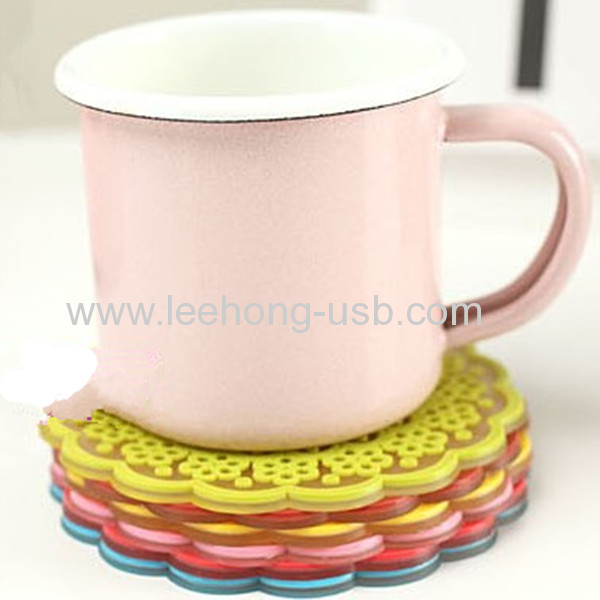 durable anti slip silicone cup coaster