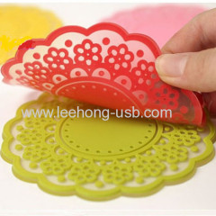 durable anti slip silicone cup coaster