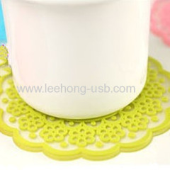 durable anti slip silicone cup coaster