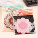 silicone anti slip cup coaster with flower