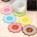 silicone anti slip cup coaster with flower