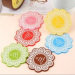 silicone anti slip cup coaster with flower